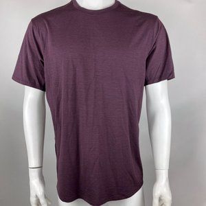 Lululemon In Mind Short Sleeve Tee Shirt Stretch Crew Neck Run Gym Maroon Mens